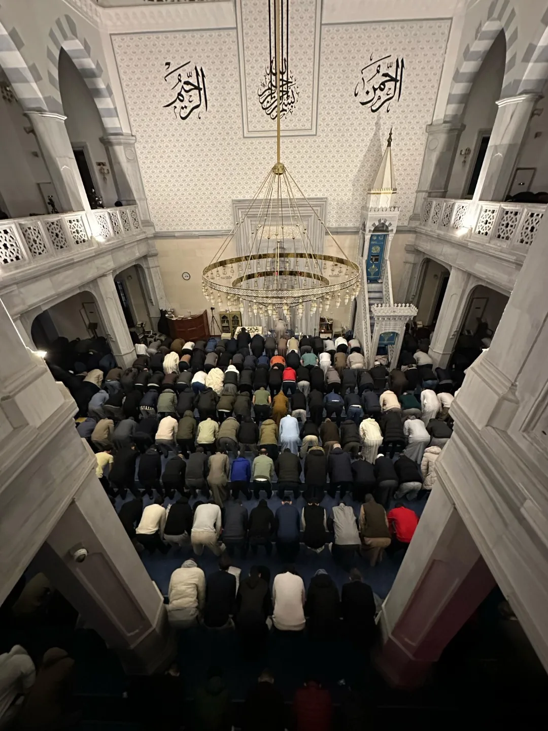 Two taraweeh prayers every night, and the congregation completes the whole Quran twice before the month is out.